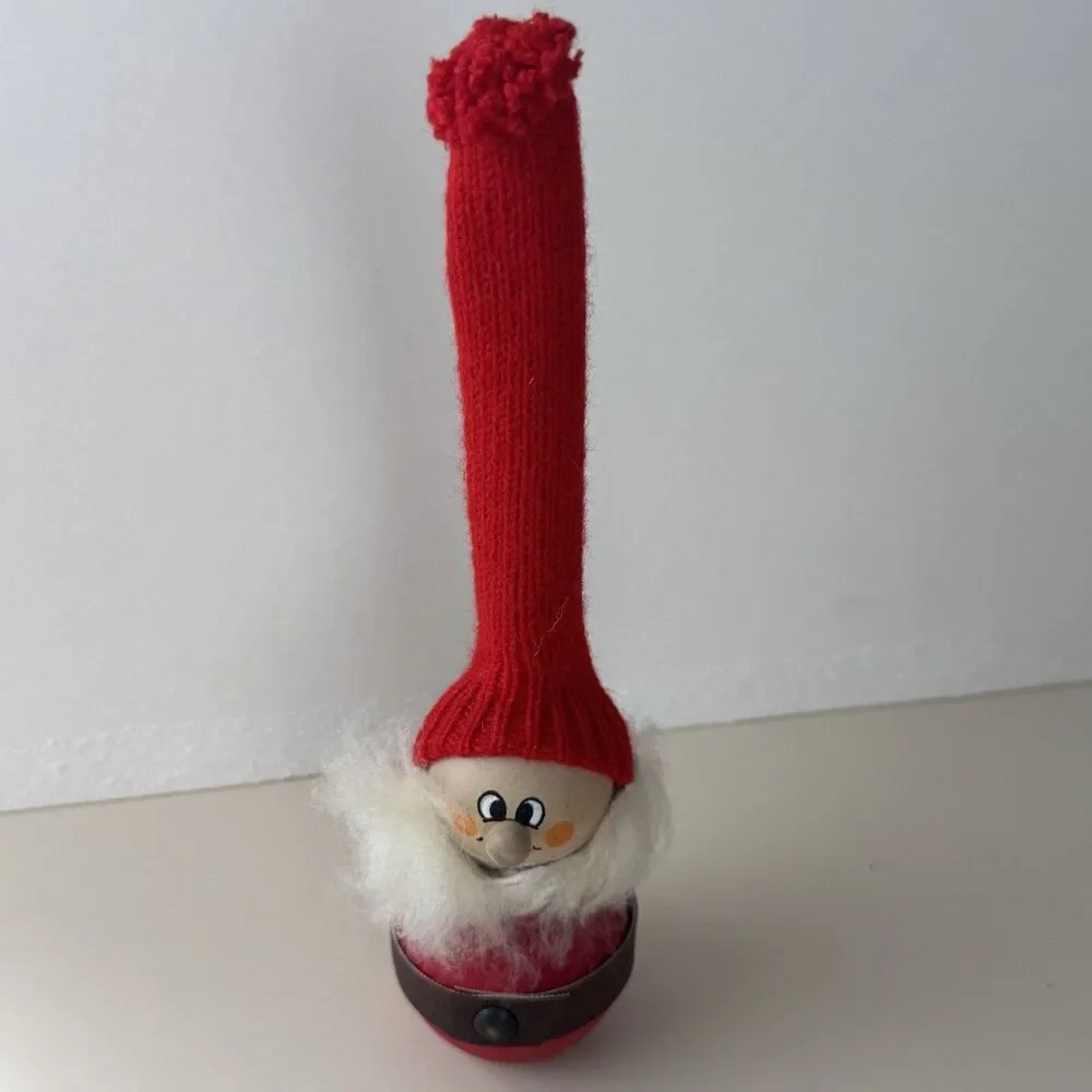 Ljungstroms Vintage Sweden 9” Christmas Figurine Tomte Wood Felt Tall Hat Beard - Picture 1 of 7